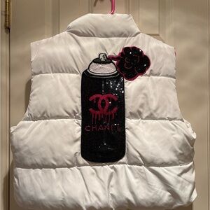 Love Tree White Puffer Vest